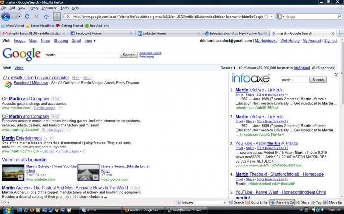 Infoaxe Google widget